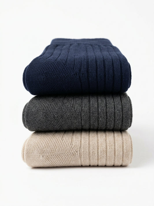 Egyptian Cotton Ribbed Socks (3-Pack)
