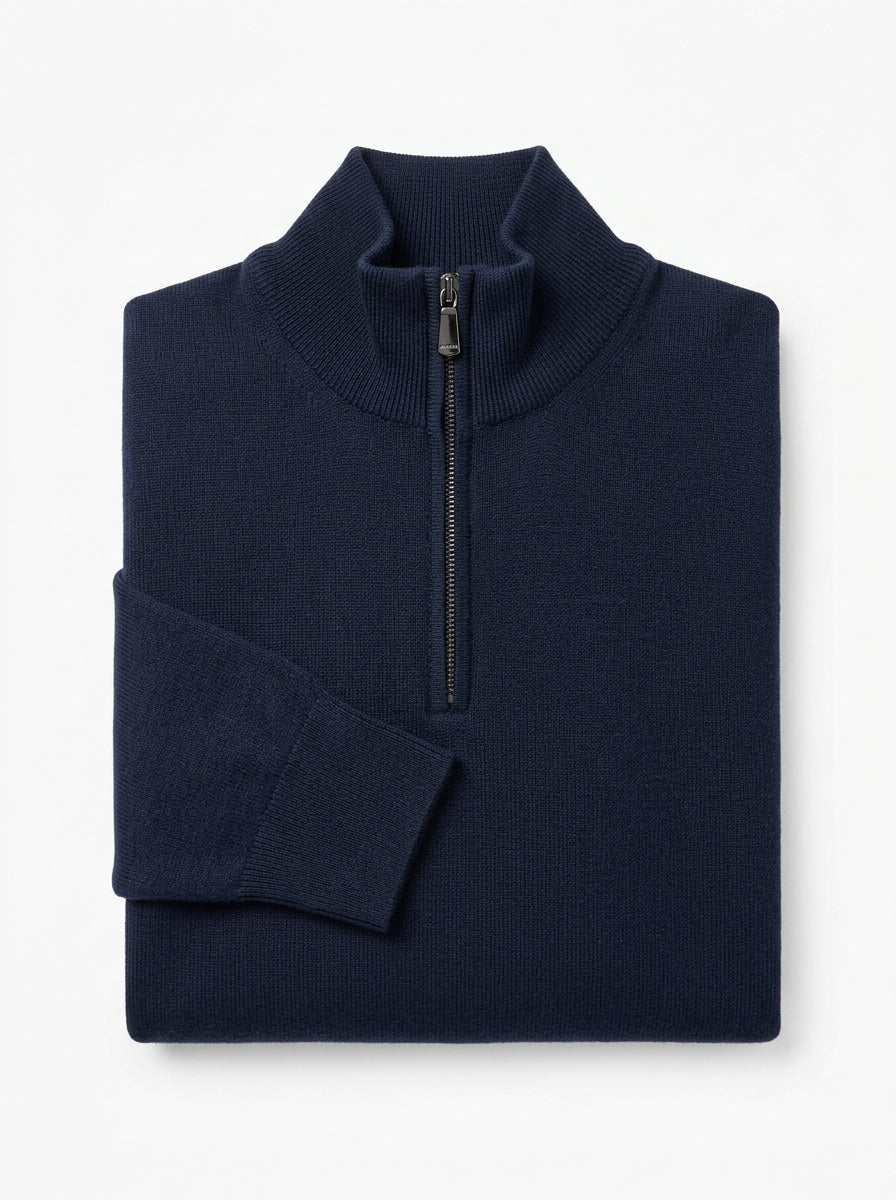 Fine-Gauge Merino Wool Quarter-Zip