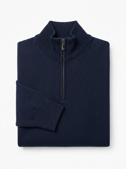 Fine-Gauge Merino Wool Quarter-Zip